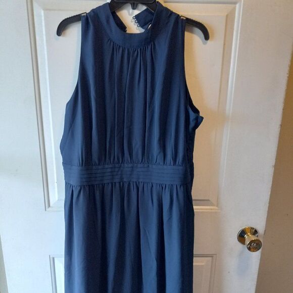 Fervour Sleeveless Classy Navy Dress - Picture 1 of 8